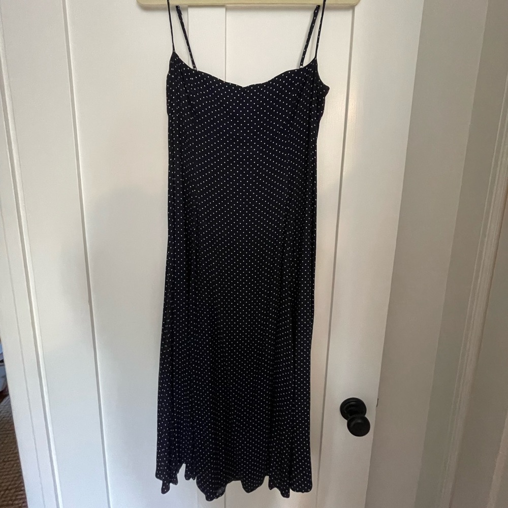 Reformation Vollare Navy Midi Dress